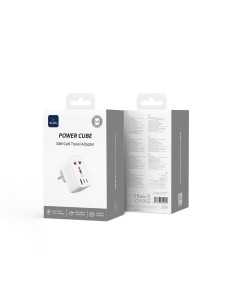 Universal 30W GaN Plug Adapter with 2 USB-C and 1 USB-A Power Cube