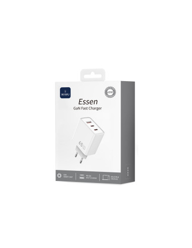 Cargador rápido PD GaN de 65 W con USB-A y 2 USB-C