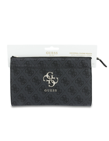 Bolso de mano GUESS con logotipo 4G, muñequera y correa larga ajustable (Negra)