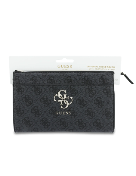 Bolso de mano GUESS con logotipo 4G, muñequera y correa larga ajustable (Negra)