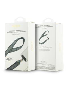 GUESS Universal PU Strap with 4G Pattern and Strass Logo Patch (Blue)