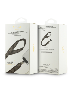 Correa universal GUESS de PU con parche logotipo con strass y estampado 4G (Marrón)
