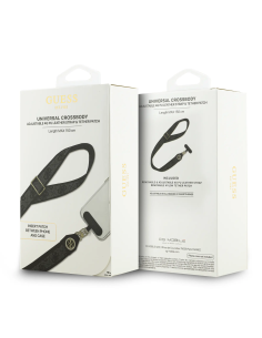 Correa universal GUESS de PU con parche logotipo con strass y estampado 4G (Negro)
