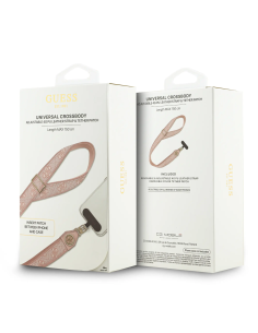 GUESS Universal PU Strap with 4G Pattern and Strass Logo Patch (Pink)