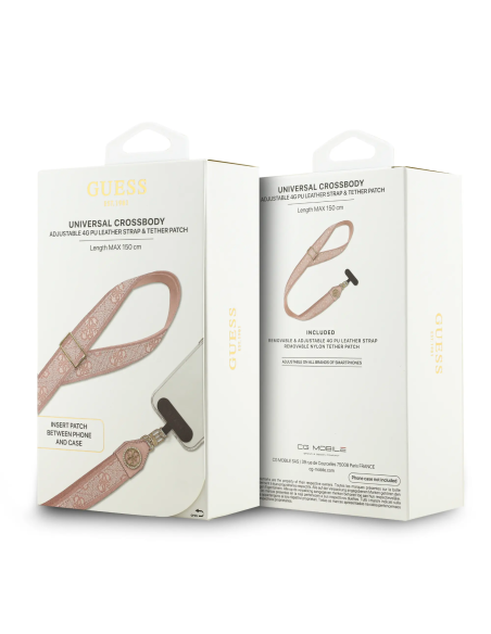 Correa universal GUESS de PU con parche logotipo con strass y estampado 4G (Rosa)
