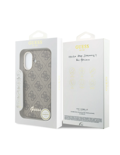 GUESS – Funda iPhone 17 con MagSafe Logo Script Marrón