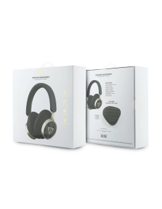 GUESS ENC Bluetooth Headphones with Classic Metal Logo and Carry Case (Black)