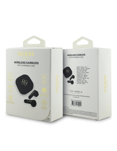 GUESS TWS Earbuds with Gold 4G Logo (Black)