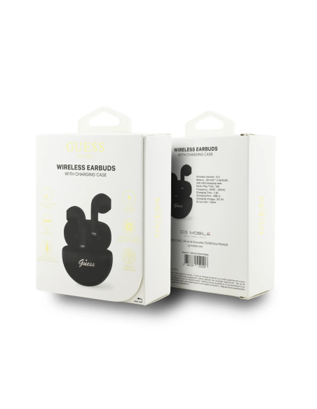 Auriculares TWS GUESS con logotipo Script (Negro)