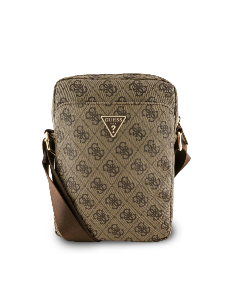GUESS Crossbody Bag for 8” Tablet with Triangular Logo (Brown)