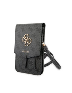 GUESS – Bolso Universal para Teléfono Negro con Logo 4G y Correa