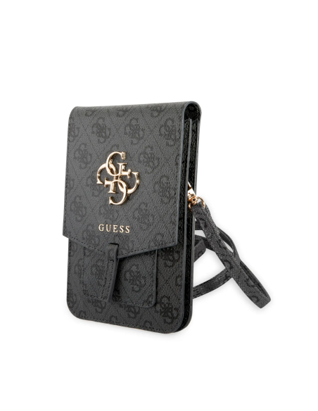 GUESS – Black Universal Phone Pouch with 4G Logo and Strap