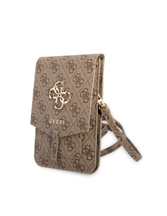 GUESS – Bolso Universal para Teléfono Marrón con Logo 4G y Correa