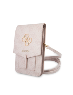 GUESS – Bolso Universal para Teléfono Rosa con Logo 4G y Correa