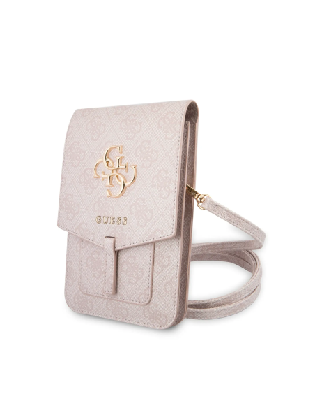 GUESS – Bolso Universal para Teléfono Rosa con Logo 4G y Correa