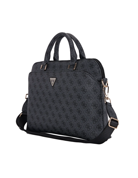 GUESS – Bolso para Portátil 13”–15”–16” Negro con Logo 4G y Detalles Dorados