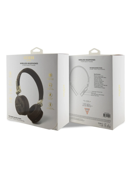 Cascos Bluetooth GUESS de polipiel 4G (Marrón)