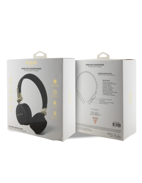 Cascos Bluetooth GUESS de polipiel 4G (Negro)