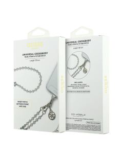 GUESS – Correa Bandolera Universal Plata con Perlas y Charms