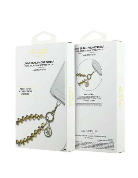 GUESS – Correa de Muñeca Dorada con Cristales y Charms