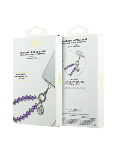 GUESS – Correa de Muñeca Morada con Cristales y Charms