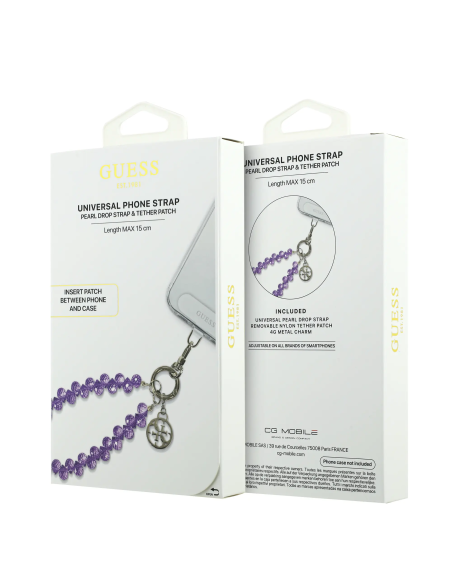 GUESS – Correa de Muñeca Morada con Cristales y Charms