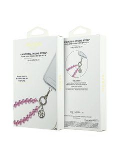 GUESS – Correa de Muñeca Rosa con Cristales y Charms