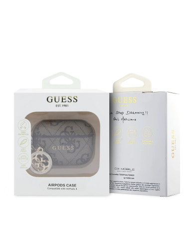 GUESS – Brown Classic Print AirPods 3 Case with 4G Logo and Charm
