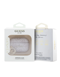 GUESS – Funda AirPods 3 Rosa Estampado Clásico con Logo 4G y Charm