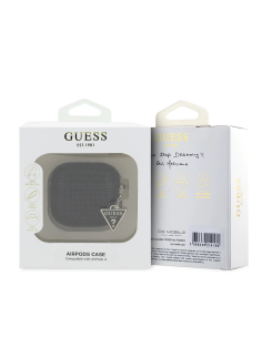 GUESS – Funda AirPods 4 de Piedras Brillantes Negra con Charm