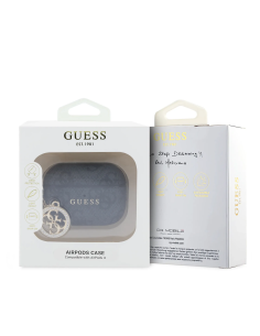 GUESS – Black AirPods Pro 3 Case with 4G Logo and Charm