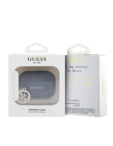 GUESS – Funda AirPods Pro 3 Negro con Logo 4G y Charm