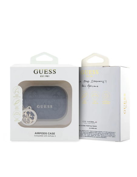 GUESS – Funda AirPods Pro 3 Negro con Logo 4G y Charm