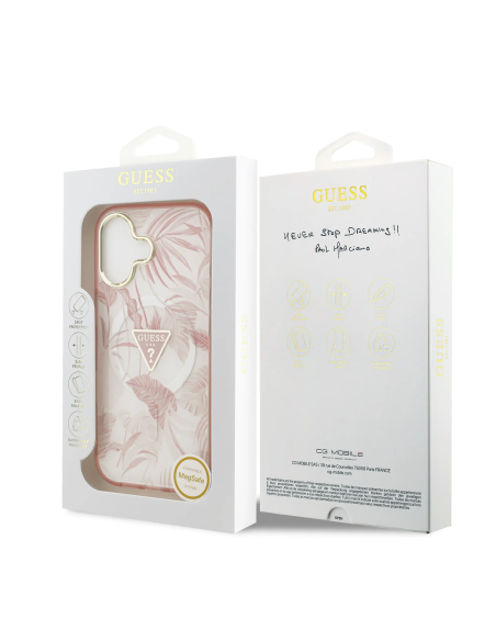 Funda GUESS iPhone 17 PC+TPU MagSafe con Estampado Selvático Rosa