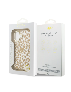 Funda GUESS para iPhone 17 con MagSafe y estampado de leopardo (Camel)