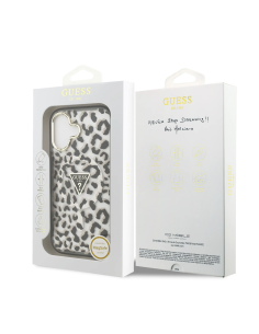 GUESS Case for iPhone 17 with MagSafe and Leopard Print (Black)
