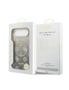 GUESS – Funda iPhone 17 Air (PC+TPU) con MagSafe Estampado Peonía con Brillos en Color Negro