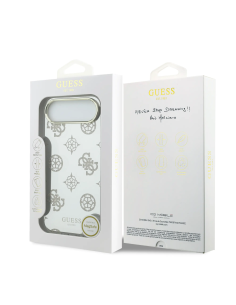 Funda GUESS iPhone 17 Air TPU Magsafe Espejo Peonías con Brillos Dorado