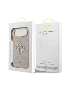 Funda GUESS para iPhone 17 Air efecto piel y logotipo 4G (Rosa)