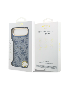 Funda GUESS iPhone 17 Air Polipiel Azul con MagSafe Logo Clásico