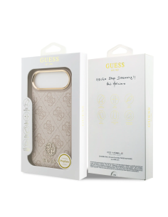 Funda GUESS iPhone 17 Air Polipiel Rosa con Logo 4G Strass