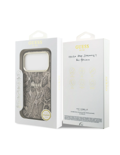 GUESS – Funda iPhone 17 Pro (PC + TPU) con MagSafe y Estampado Pitón en Color Marrón