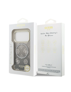 Funda GUESS iPhone 17 Pro PC+TPU Magsafe Peonía con Brillos en Negra