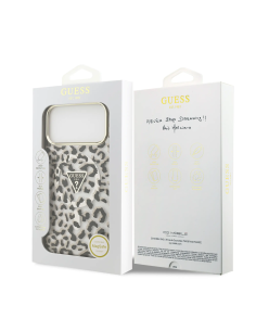 GUESS Case for iPhone 17 Pro Max with MagSafe and Leopard Print (Black)