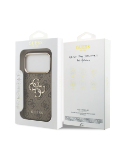GUESS Case for iPhone 17 Pro Max PU Finish and 4G Logo (Brown)
