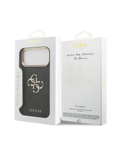 GUESS Case for iPhone 17 Pro Max PU Finish and 4G Logo (Black)