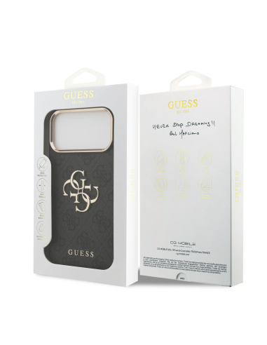 GUESS Case for iPhone 17 Pro Max PU Finish and 4G Logo (Black)
