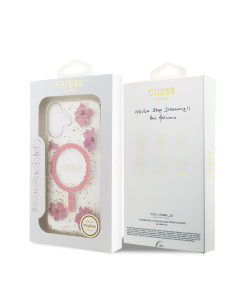 GUESS – Funda iPhone 17 con MagSafe y Diseño Floral de Rosas con Detalles Dorados