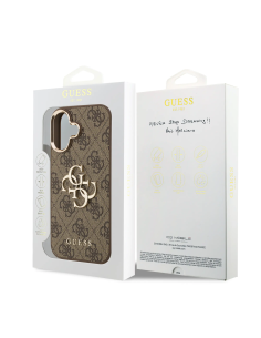 GUESS Case for iPhone 17 PU Finish and 4G Logo (Brown)