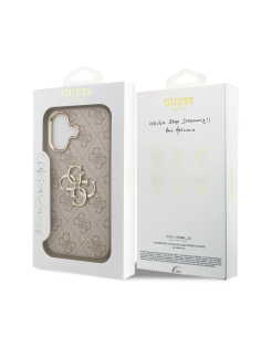 Funda GUESS para iPhone 17 efecto piel y logotipo 4G (Rosa)